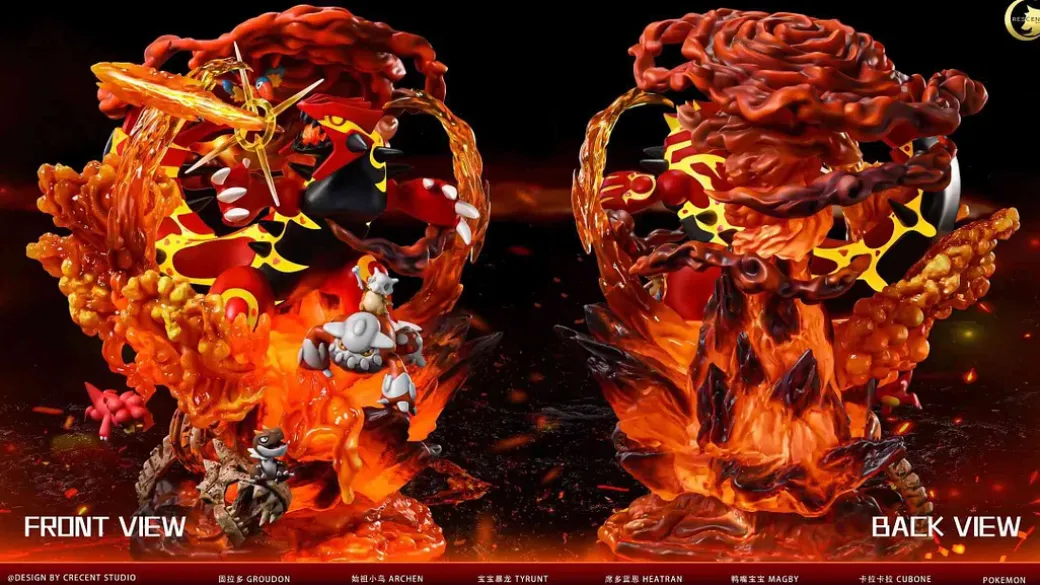 Mega Primal Groudon with LED - Pokemon Resin Statue - Crescent-Studios