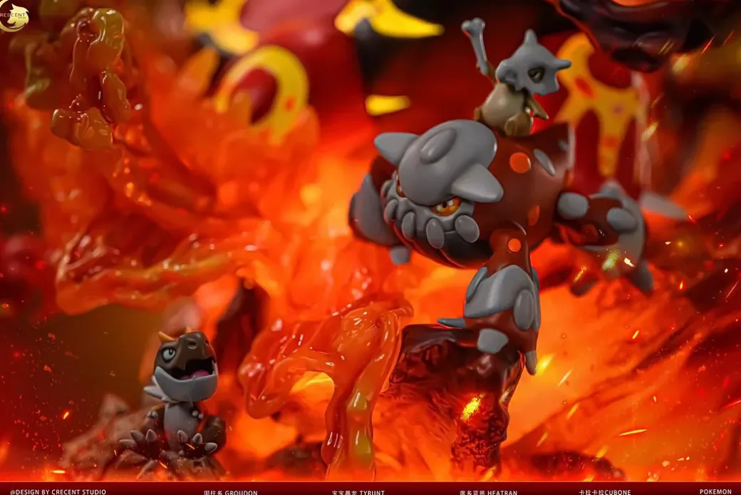 Mega Primal Groudon with LED - Pokemon Resin Statue - Crescent-Studios