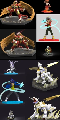 Megahouse Scale Vritramon & Garummon Set - Digimon Resin Statue - DMX Studios