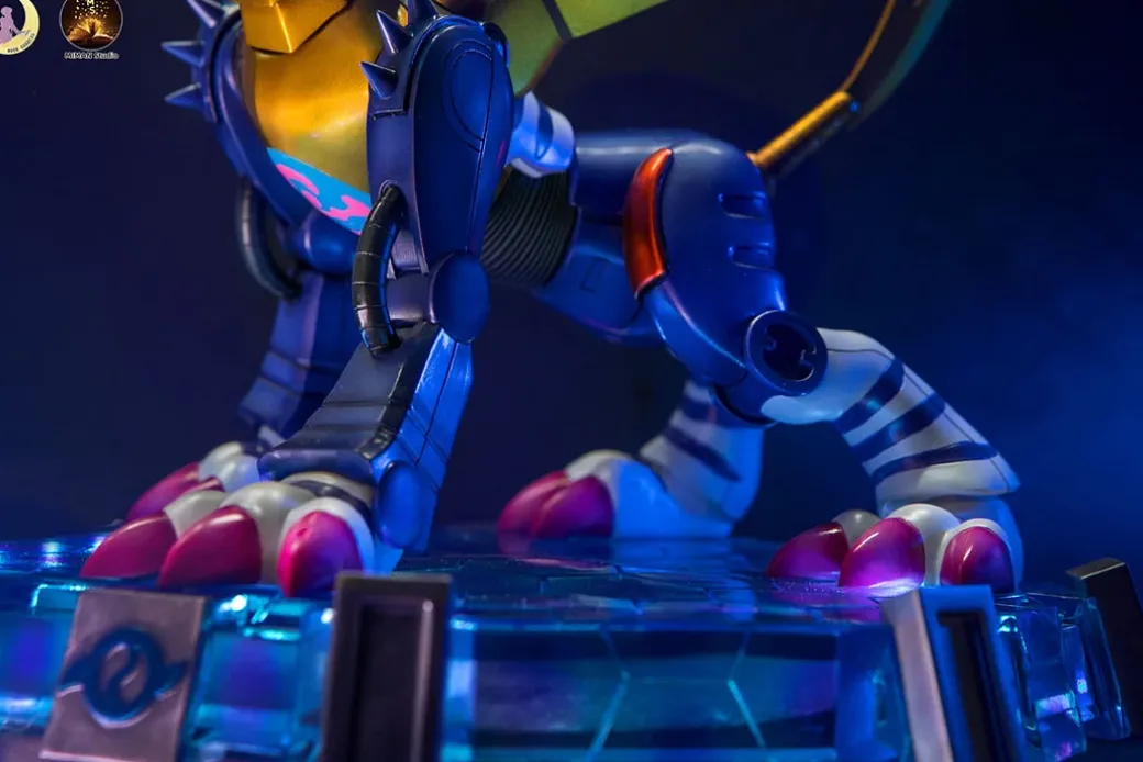 Metal Garurumon with LED - Digimon Resin Statue - Moon Goddess Studios
