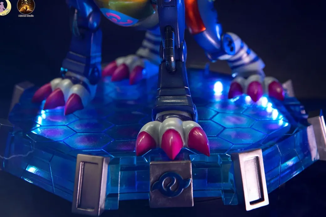 Metal Garurumon with LED - Digimon Resin Statue - Moon Goddess Studios