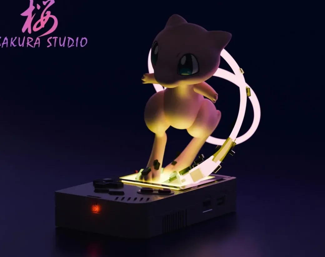 Mew Debut with LED - Pokemon Resin Statue - SAKURA Studio
