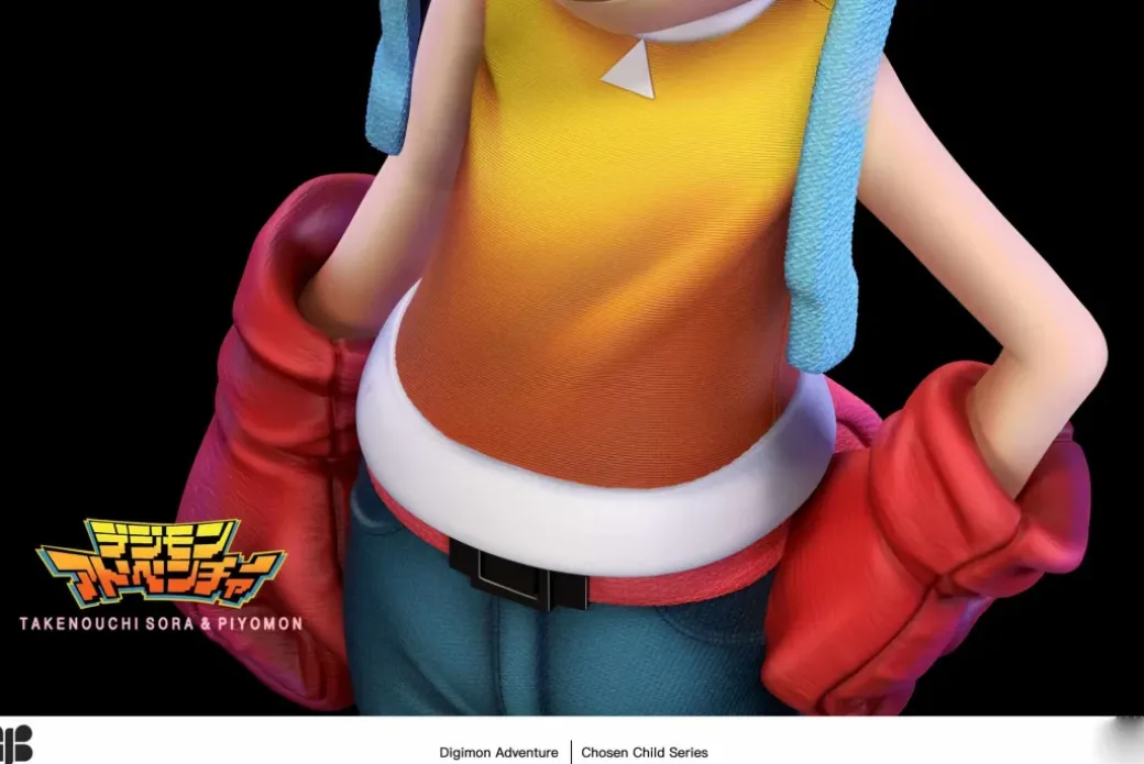 MH & 1/6 Scale Sora Takenouchi & Biyomon - Digimon Resin Statue - Butterfly Studio