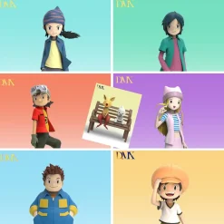 MH Scale Digimon Frontier & Trailmon & Neamon & Bokomon - Digimon Resin Statue - DMX Studios