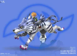 MH Scale Garurumon & Matt Ishida - Digimon Resin Statue - DMX Studios