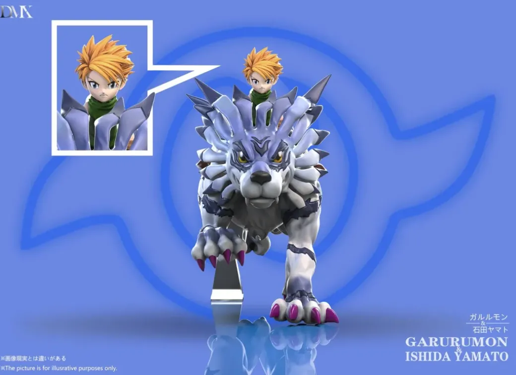 MH Scale Garurumon & Matt Ishida - Digimon Resin Statue - DMX Studios