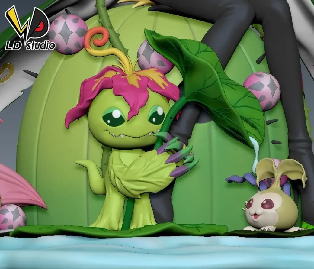 MH Scale Solid Colour Lilimon & Palmon & Tanemon & Yuramon & Egg - Digimon Resin Statue - LD Studio