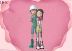 MH Scale Valentine Limited Takeru Takaishi & Kari Kamiya - Digimon Resin Statue - DMX Studios