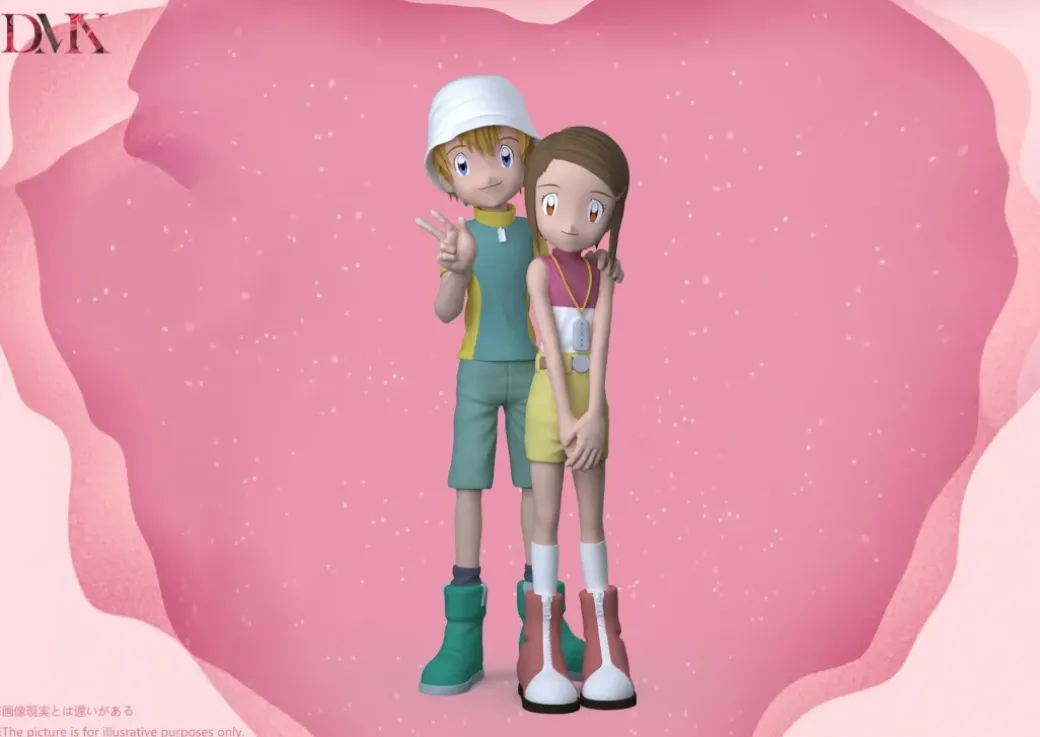 MH Scale Valentine Limited Takeru Takaishi & Kari Kamiya - Digimon Resin Statue - DMX Studios