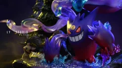 Midnight Time of Gengar Family with LED - Pokemon Resin Statue - LY Studios