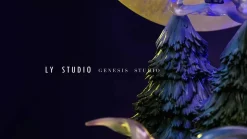Midnight Time of Gengar Family with LED - Pokemon Resin Statue - LY Studios
