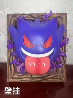 Mischief Gengar Scene & Wall Hanging with LED - Pokemon Resin Statue - sun Studio
