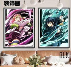 Mitsuri Kanroji & Muichiro Tokito Decorative Painting & Fridge Magnet - Demon Slayer: Kimetsu No Yaiba - BLK Studio