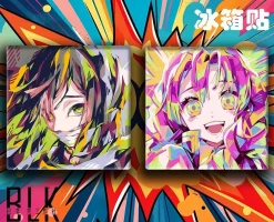 Mitsuri Kanroji & Obanai Iguro Decorative Painting & Fridge Magnet - Demon Slayer: Kimetsu No Yaiba - BLK Studio