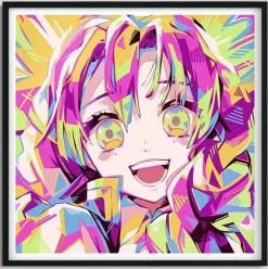 Mitsuri Kanroji & Obanai Iguro Decorative Painting & Fridge Magnet - Demon Slayer: Kimetsu No Yaiba - BLK Studio