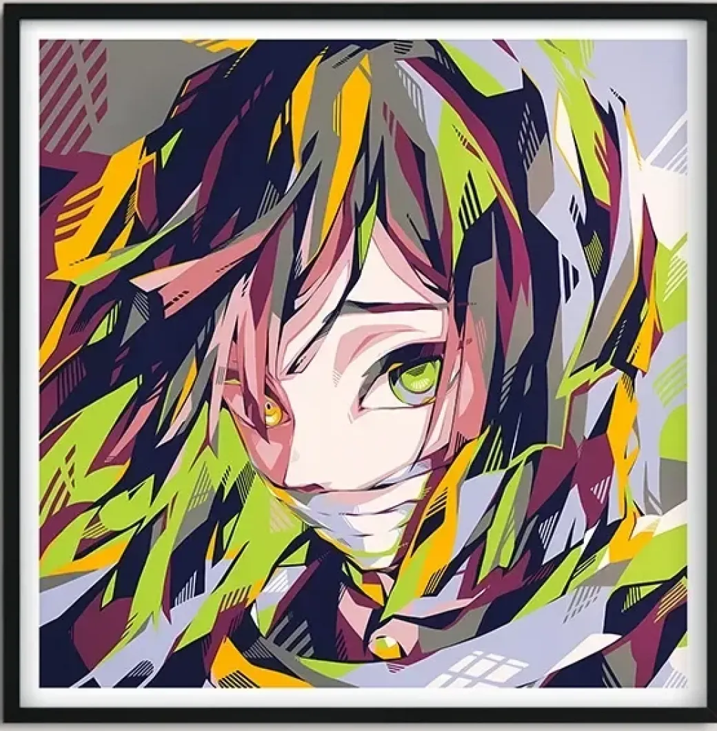 Mitsuri Kanroji & Obanai Iguro Decorative Painting & Fridge Magnet - Demon Slayer: Kimetsu No Yaiba - BLK Studio