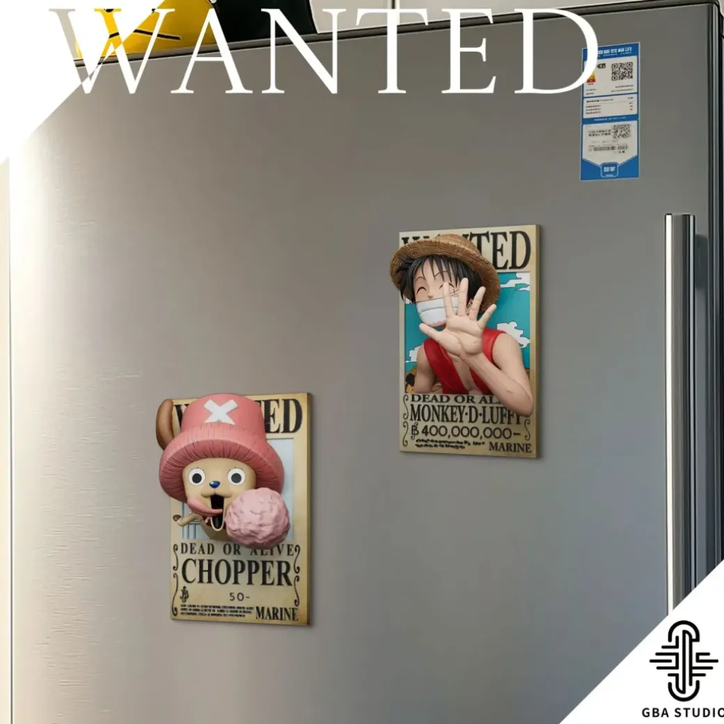 Monkey D. Luffy & Tony Tony Chopper Wanted Fridge Magnet - ONE PIECE Resin Statue - GBA Studio