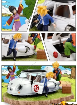 Motorcycle Series Son Goku Family with LED - Dragon Ball Resin Statue - GD Studios