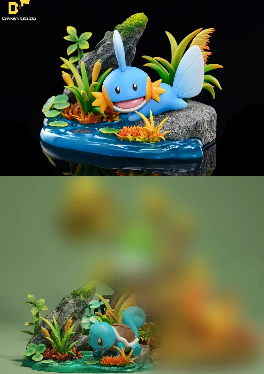 Mudkip & First Generation Squirtle – Pokemon Resin Statue – DM Studios