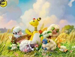 Natural Scene Series Ampharos Family - Pokemon Resin Statue - Moon Shadow Studios