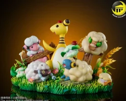 Natural Scene Series Ampharos Family - Pokemon Resin Statue - Moon Shadow Studios