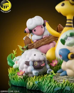 Natural Scene Series Ampharos Family - Pokemon Resin Statue - Moon Shadow Studios