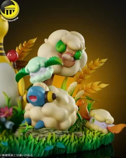Natural Scene Series Ampharos Family - Pokemon Resin Statue - Moon Shadow Studios