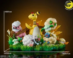 Natural Scene Series Ampharos Family - Pokemon Resin Statue - Moon Shadow Studios