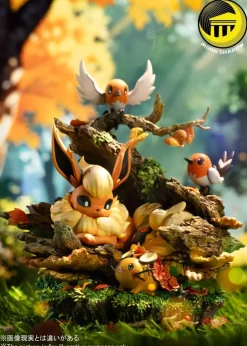 Natural Series Flareon & Cyndaquil & Dedenne & Fletchling - Pokemon Resin Statue - Moon Shadow Studios