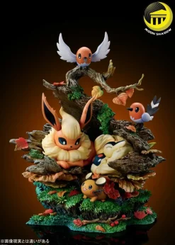 Natural Series Flareon & Cyndaquil & Dedenne & Fletchling - Pokemon Resin Statue - Moon Shadow Studios