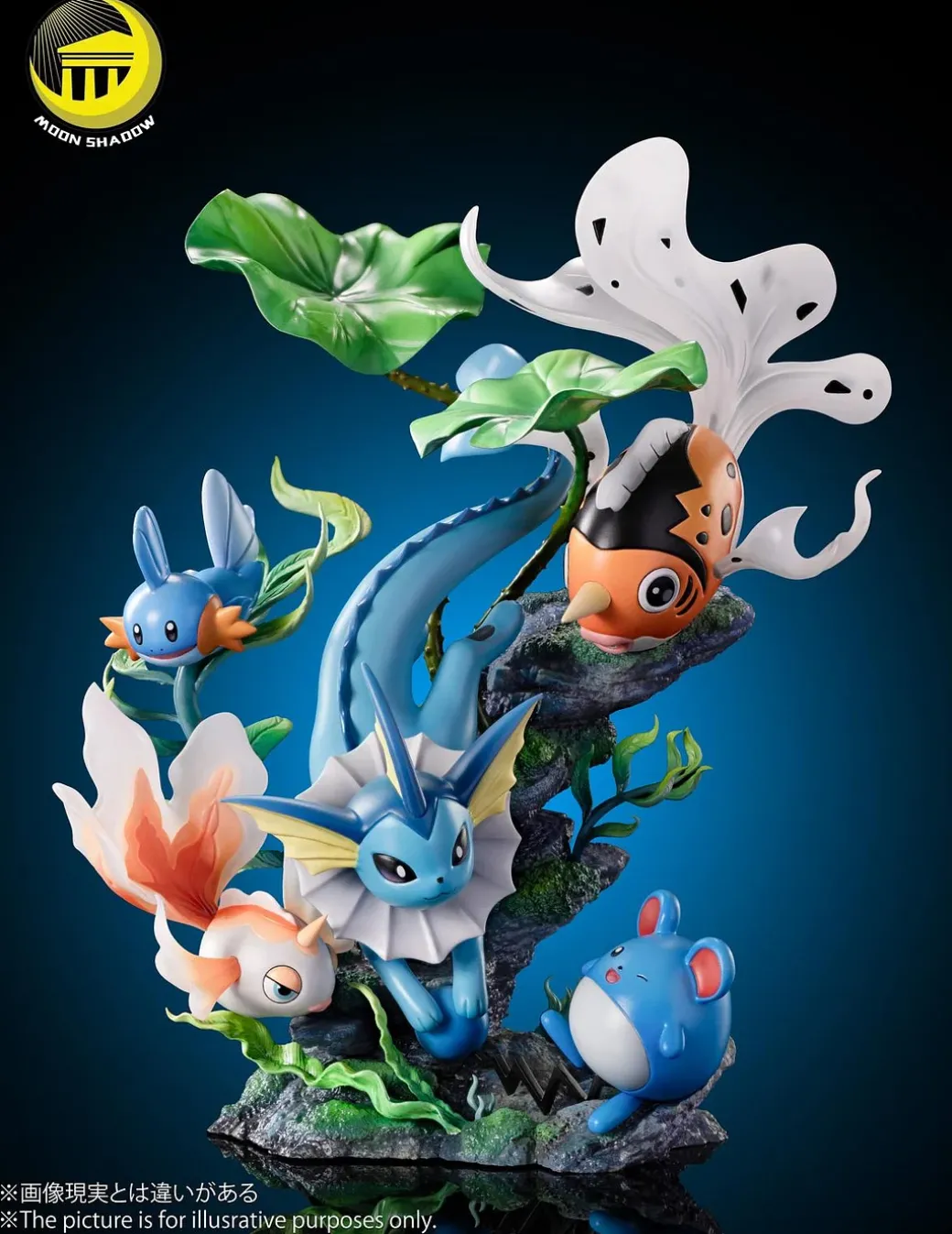 Natural Series Vaporeon & Goldeen & Seaking & Mudkip & Marill - Pokemon Resin Statue - Moon Shadow Studios