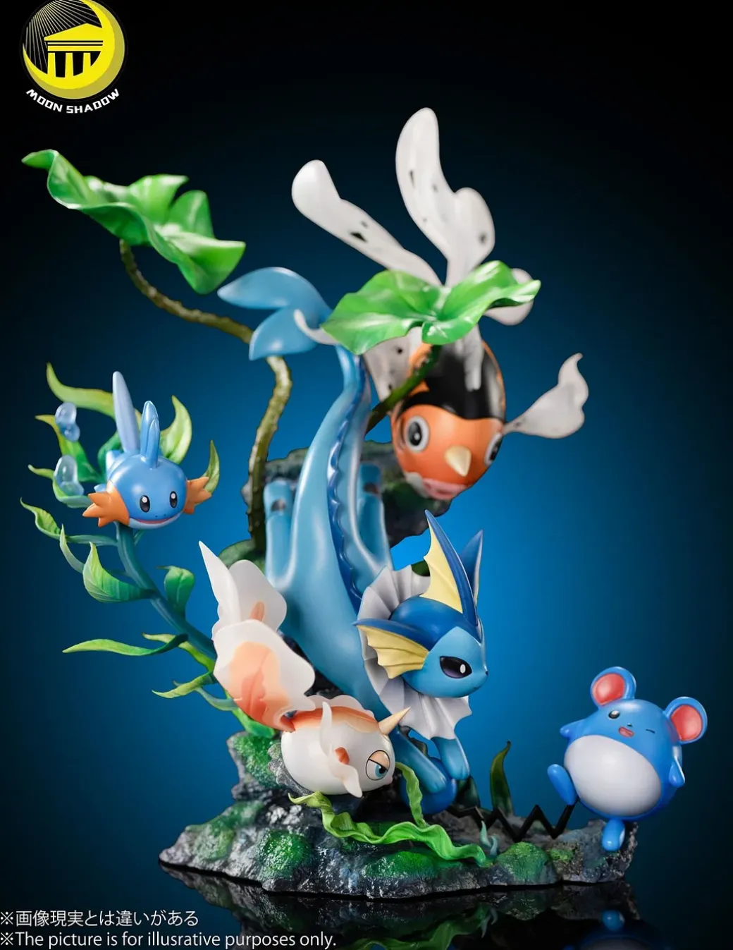 Natural Series Vaporeon & Goldeen & Seaking & Mudkip & Marill - Pokemon Resin Statue - Moon Shadow Studios
