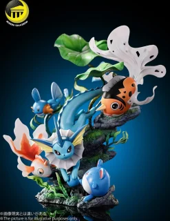 Natural Series Vaporeon & Goldeen & Seaking & Mudkip & Marill - Pokemon Resin Statue - Moon Shadow Studios