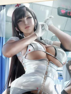 Nurse Ver. Tifa Lockhart & Aerith Gainsborough Decorative Painting - (FF7) Final Fantasy VII - Xingkong Studio