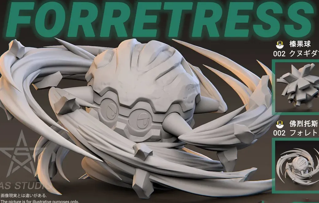 Original Colour Forretress & Pineco - Pokemon Resin Statue - Asterism Studio