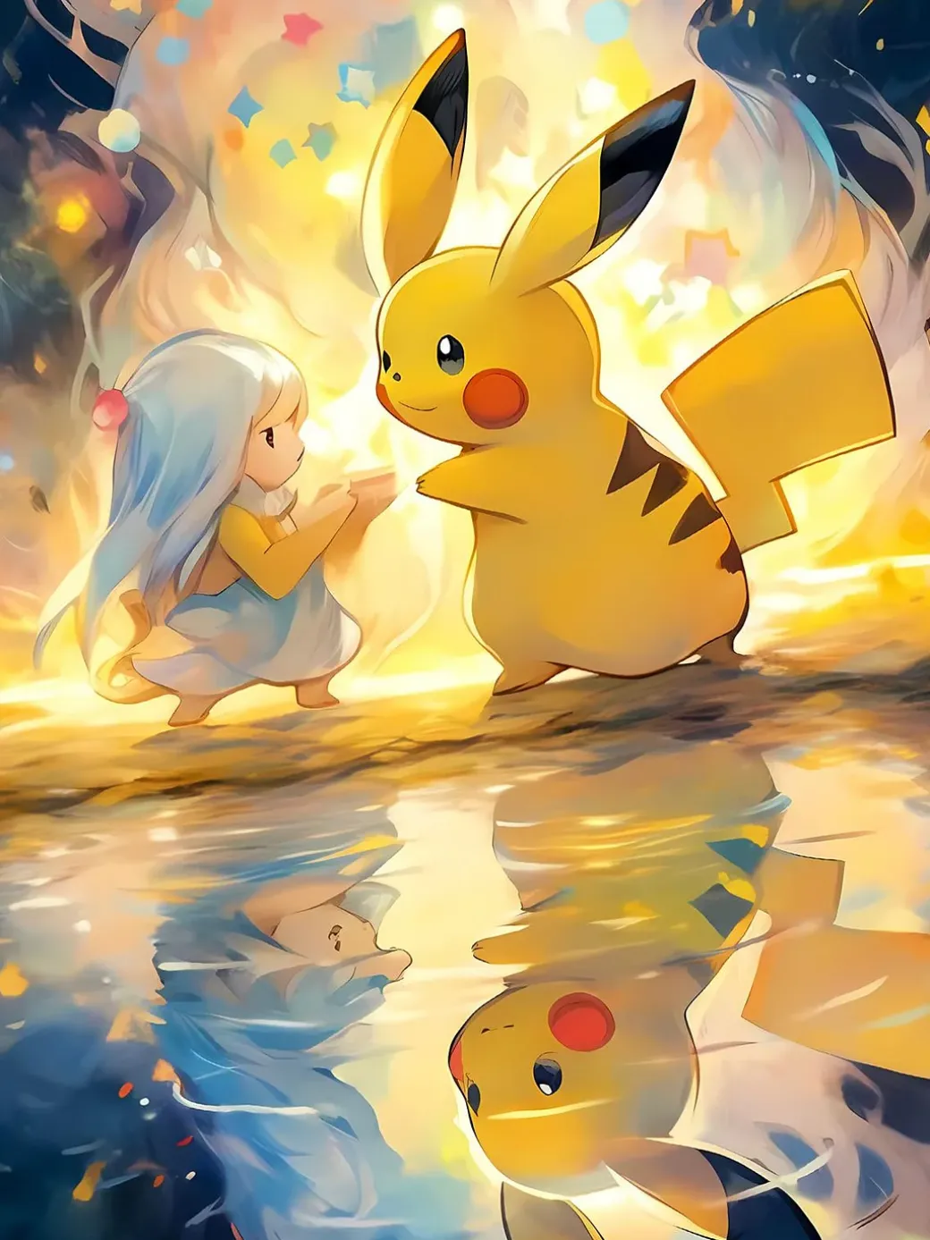Pick The Stars Pikachu Decorative Painting - Pokemon - Xingkong Studio