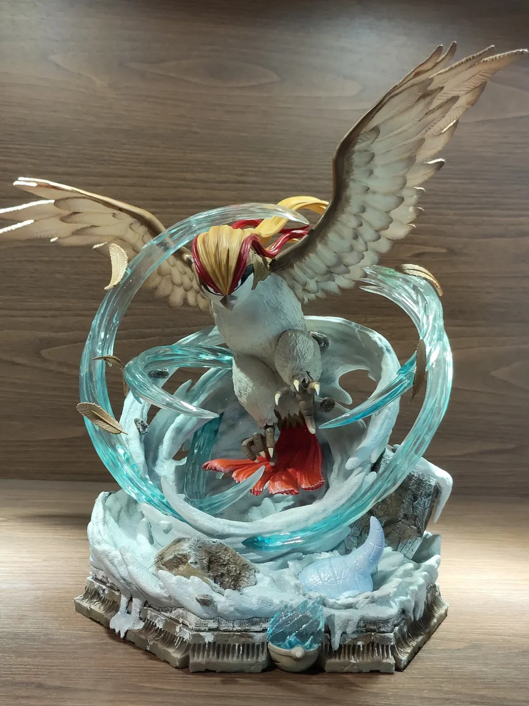 Pidgeot Blizzard Scene - Pokemon Resin Statue - Monster Studios