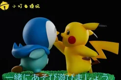 Pikachu & Piplup Playing - Pokemon Statue - XiaoDingDang Studio