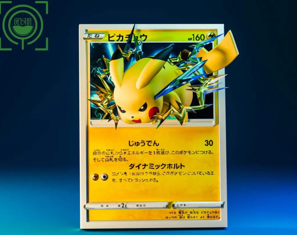 Pikachu Coming Out From Pokemon Card 2.0 - Pokemon Resin Statue - GEISHA Studio