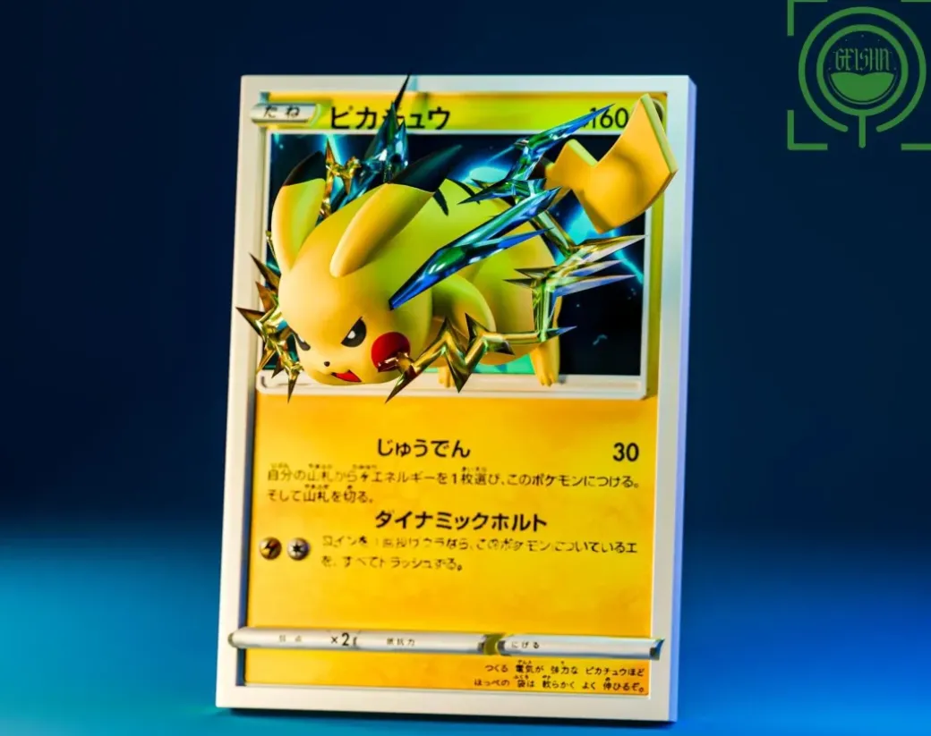 Pikachu Coming Out From Pokemon Card 2.0 - Pokemon Resin Statue - GEISHA Studio
