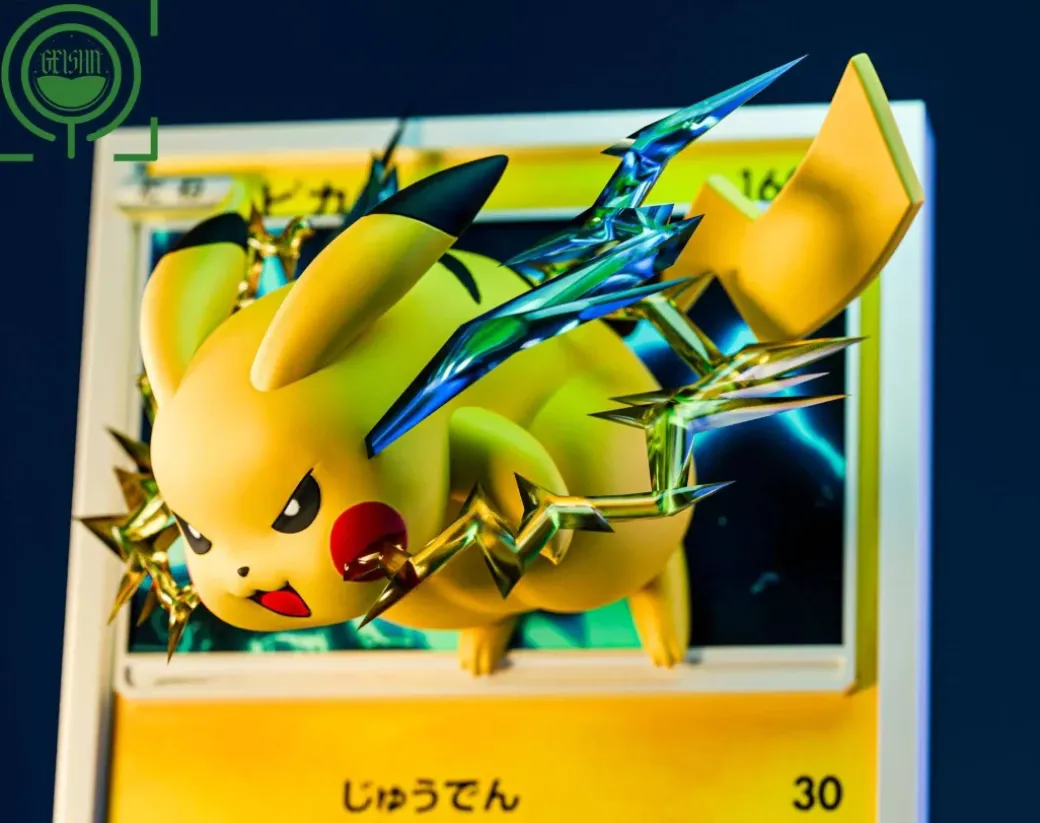 Pikachu Coming Out From Pokemon Card 2.0 - Pokemon Resin Statue - GEISHA Studio