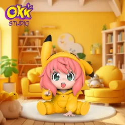 Pikachu Cosplay Anya Forger - Pokemon SPY X FAMILY Statue - OKK Studio