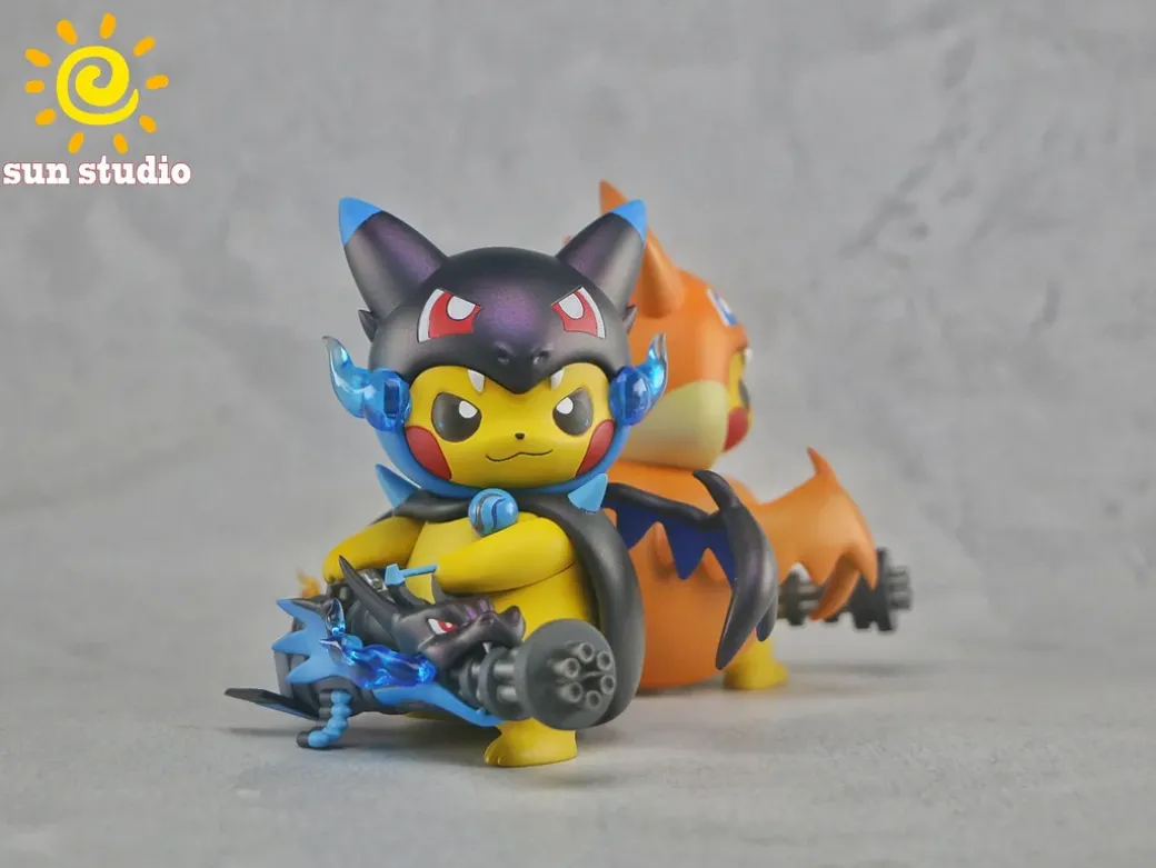 Pikachu cosplay Charizard X & Charizard Y - Pokemon Resin Statue - sun Studio