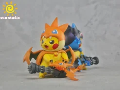 Pikachu cosplay Charizard X & Charizard Y - Pokemon Resin Statue - sun Studio