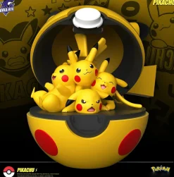Pikachu Poke Ball - Pokemon Resin Statue - Gold Studio