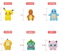Pikachu/Bulbasaur/Charmander/Squirtle/Psyduck/Jigglypuff - Pokemon Statue / Car Trim - Official