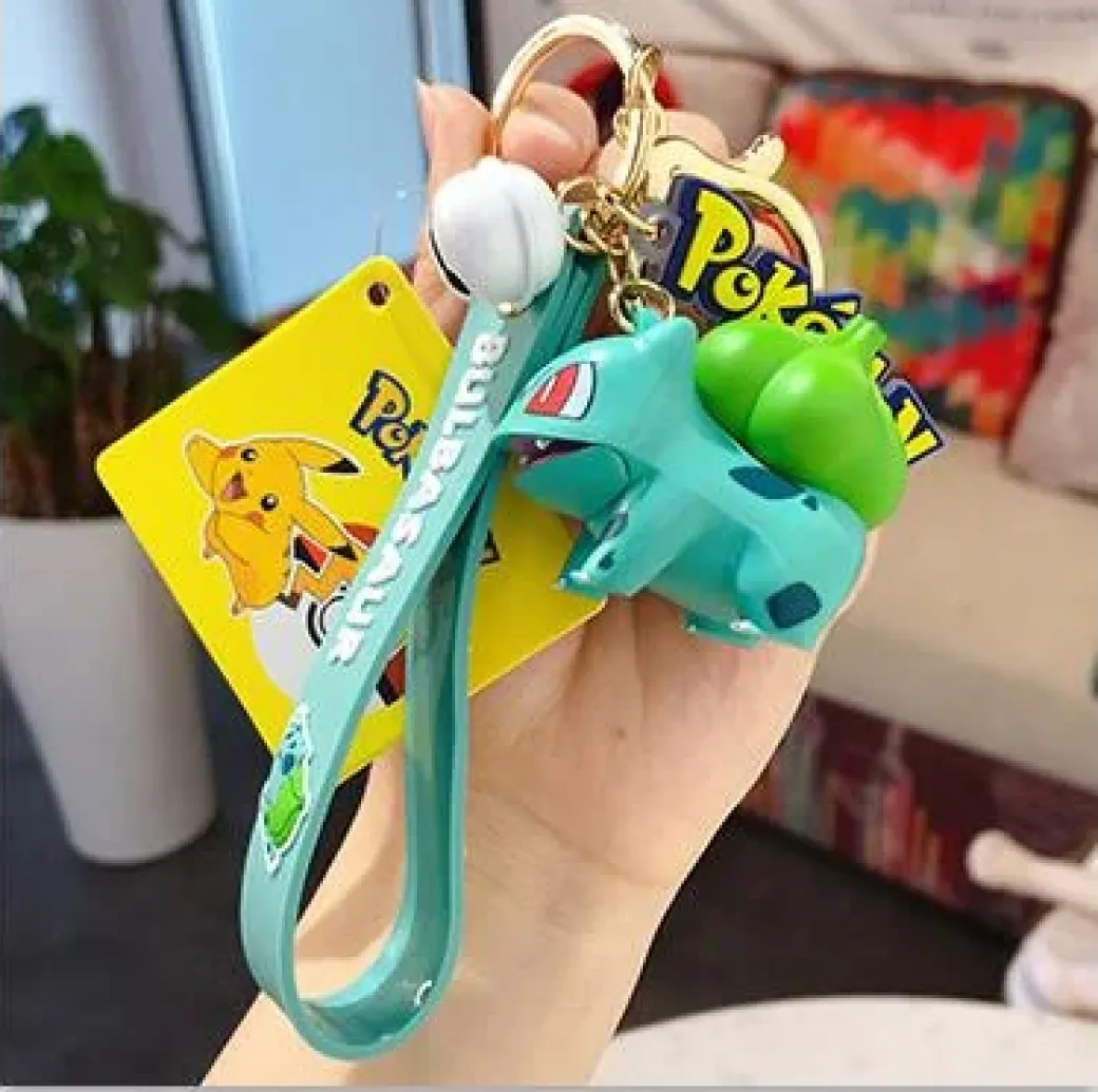 Pikachu/Bulbasaur/Charmander/Squirtle/Psyduck/Jigglypuff - Pokemon Key Chains - Official