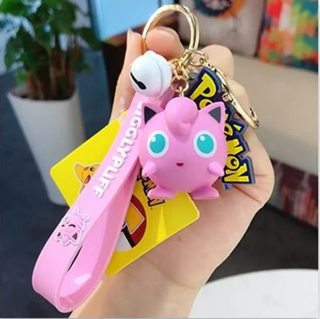 Pikachu/Bulbasaur/Charmander/Squirtle/Psyduck/Jigglypuff - Pokemon Key Chains - Official