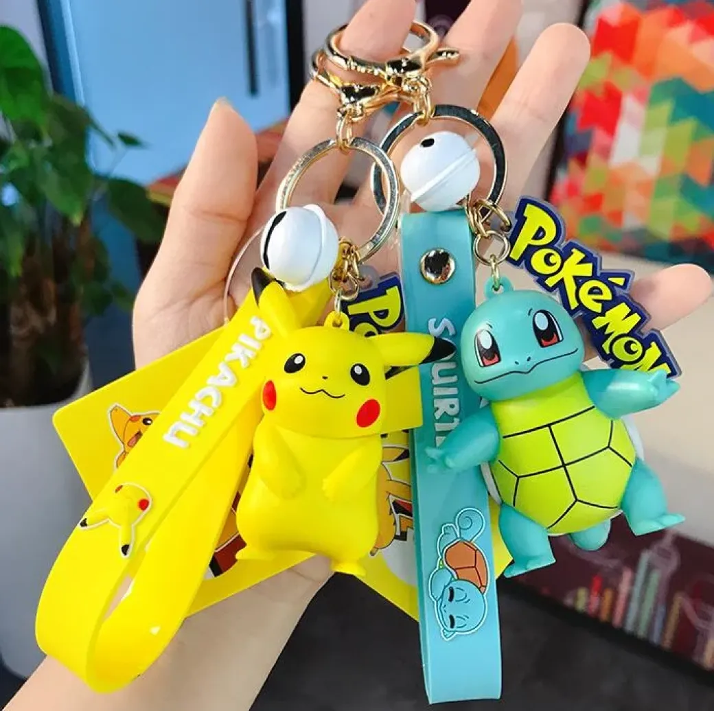 Pikachu/Bulbasaur/Charmander/Squirtle/Psyduck/Jigglypuff - Pokemon Key Chains - Official