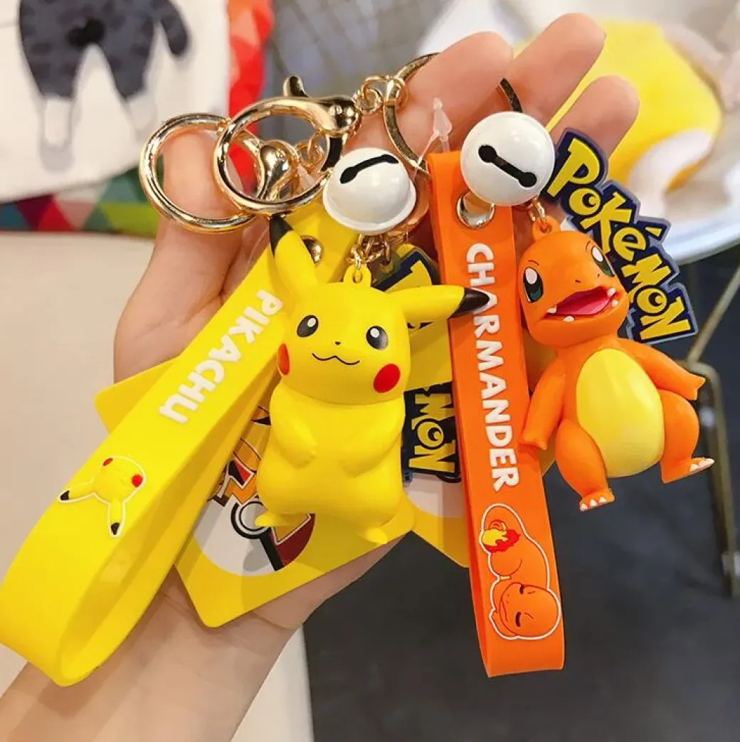 Pikachu/Bulbasaur/Charmander/Squirtle/Psyduck/Jigglypuff - Pokemon Key Chains - Official